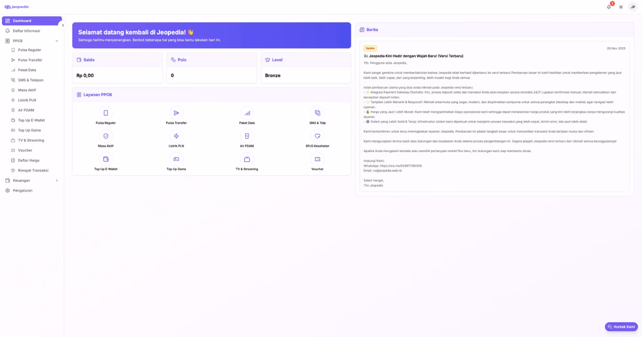 dashboard using Jeopedia